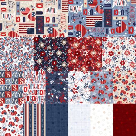 America the Beautiful 2-1/2" Strips 40pcs