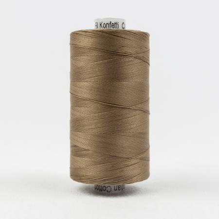 Konfetti Solid 50wt Cotton Thread 1000m Brown