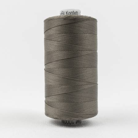 Konfetti Solid 50wt Cotton Thread 1000m Brown/Grey