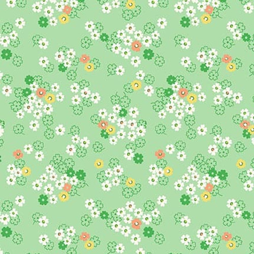 Nana Mae 8 Green Spaced Floral