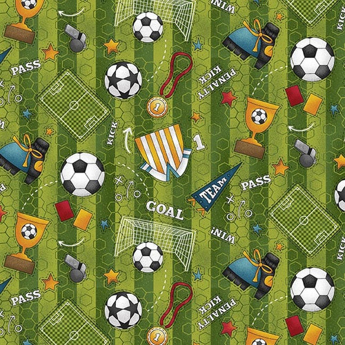 I Love Sports Green Soccer Motifs