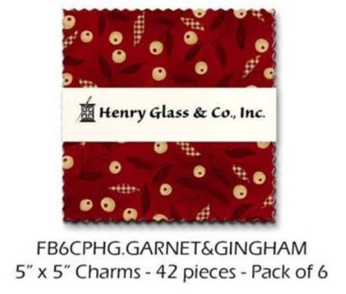 Garnets & Gingham 5" x 5" Squares 42 Pieces