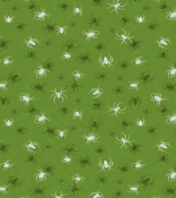 Glow in the Dark Spiders on Green