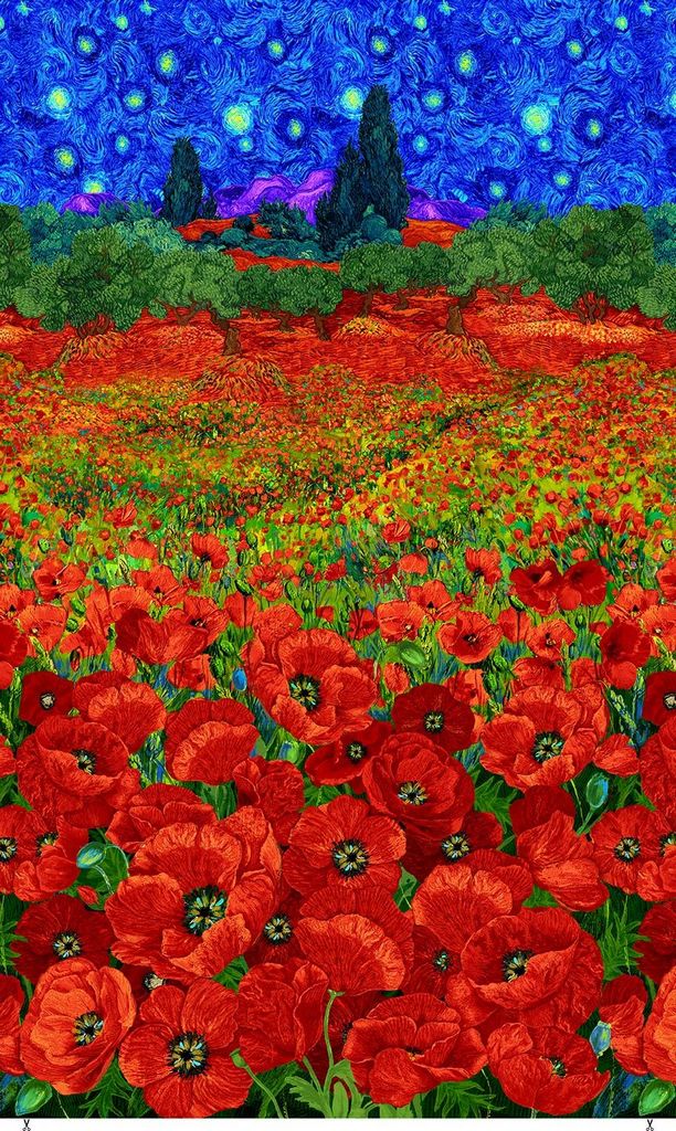 Poppy Dreams Poppies Field Panel 24"