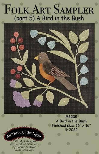 [FAS#2205] Folk Art Sampler-A Bird in the Bush (part 5)