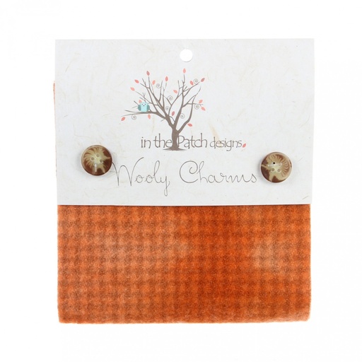 [WC4511] Wooly Charms 5" x 5" Primitive Pumpkin