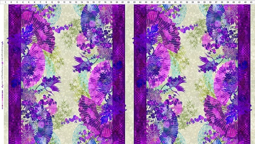 [1OG-3] Oriental Gardens Borders Fan Stripe Purple