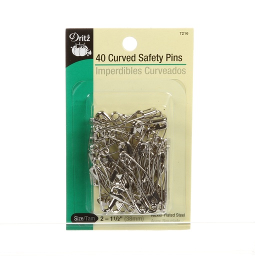[7216] Curved Safety Pin 1 1/2in Size 2 40ct