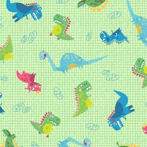 [DC10655-GREEN] Dino Friends Playful Dinosaur Green