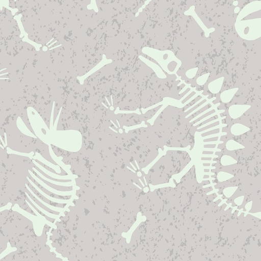 [A674-1] Dino Glow Dino Skeletons Light Grey