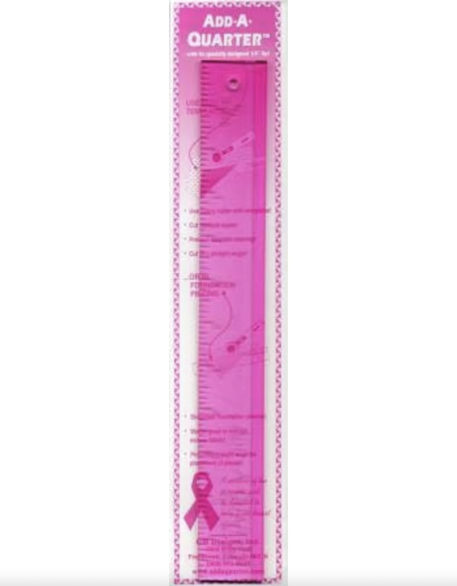 Add-a-quarter ruler PLUS 12 inch Pink