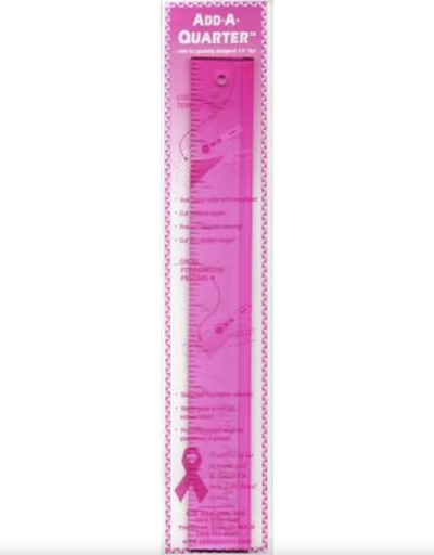 [CM12PLUSPK] Add-A Quarter Plus Ruler 12" Pink