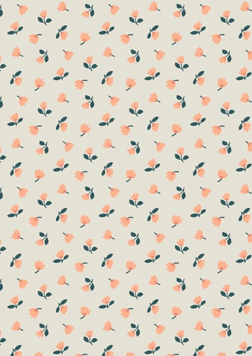 [A667.1 Cream] Folk Floral Little Flowers on Cream