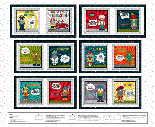 [285P-1] Gnome Town Hero Book Panel 36" White