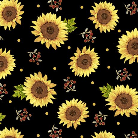 [28970 -J] Always Give Thanks Sunflowers Black