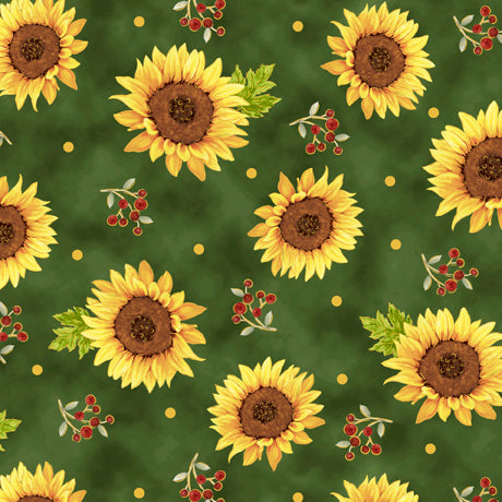 [28970-G] Always Give Thanks Sunflowers Green