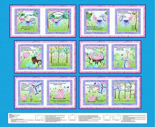 [382P-17] Moon Beam Rain Moonbeams & Rainbows Soft Book Panel 36in Cyan