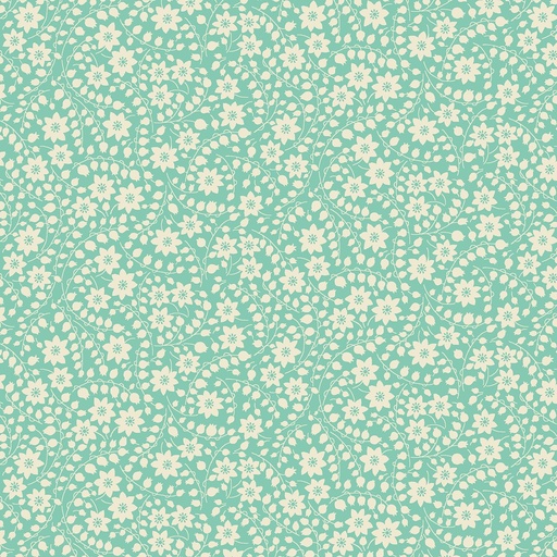 [366-60] Nana Mae 6 Aqua Tonal Floral