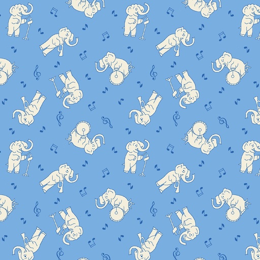 [364-11] Nana Mae 6 Blue Musical Elephants