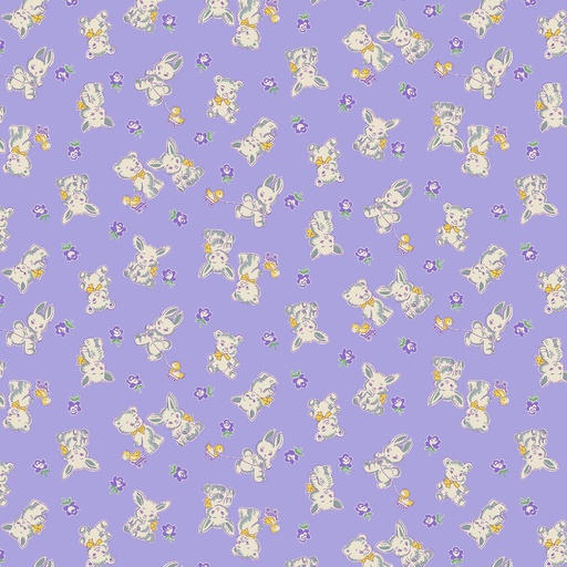 [367-55] Nana Mae 6 Lavender Bunnies & Bears