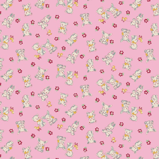 [367-22] Nana Mae 6 Pink Bunnies & Bears