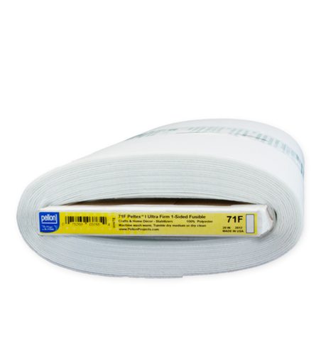 [PP71F] Pellon 71F Peltex 1-Sided Fusible Ultra Firm Stabilizer - White, 20" x 10yd