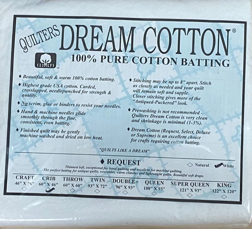 [W3CB] W3 White Dream Cotton Request - Thinnest Loft - Crib