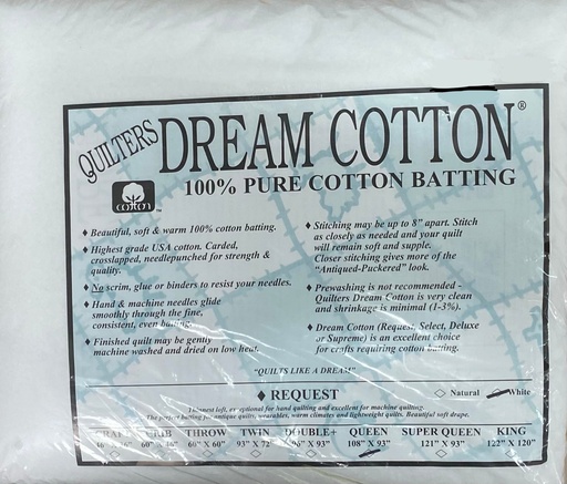 [W3Q] W3 White Dream Cotton Request - Thinnest Loft - Queen