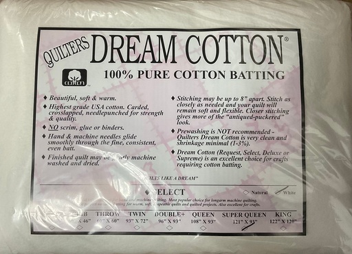 [W4SQ] W4 White Dream Cotton Select - Mid Loft - Super Queen