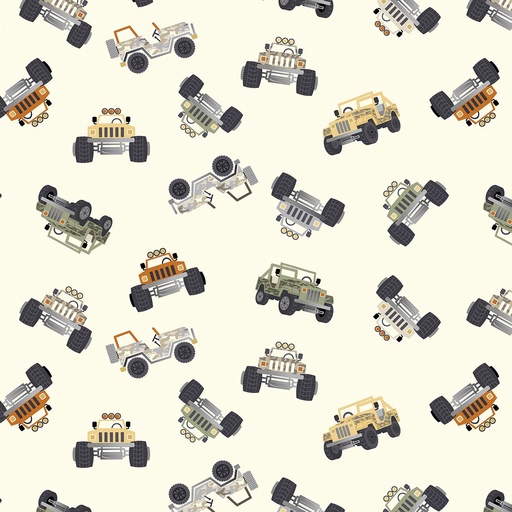 [12945B-07] Safari  Adventure Jeeps Cream