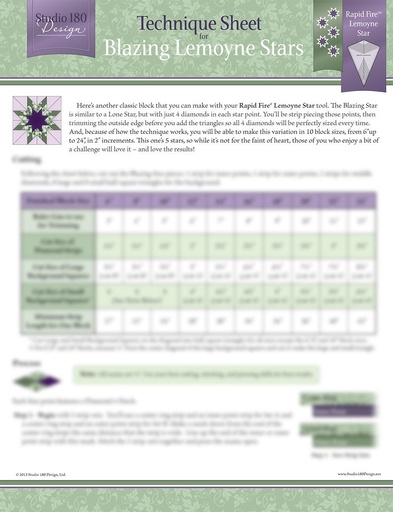 [DTEC12] Blazing Lemoyne Stars Technique Sheet-Studio 180