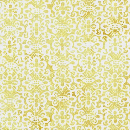 [122130132] Floral Swirl Lace Buttered Popcorn Batik