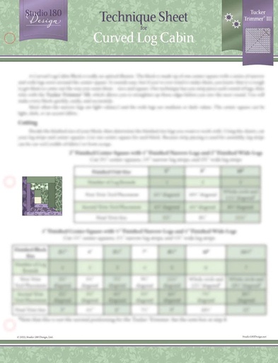 [DTEC33] Curved Log Cabin Technique Sheet-Studio 180