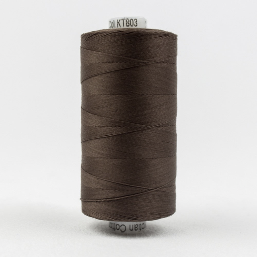 [KT1-803-Dark Brown] Konfetti Solid 50wt Cotton Thread 1000m Dark Brown