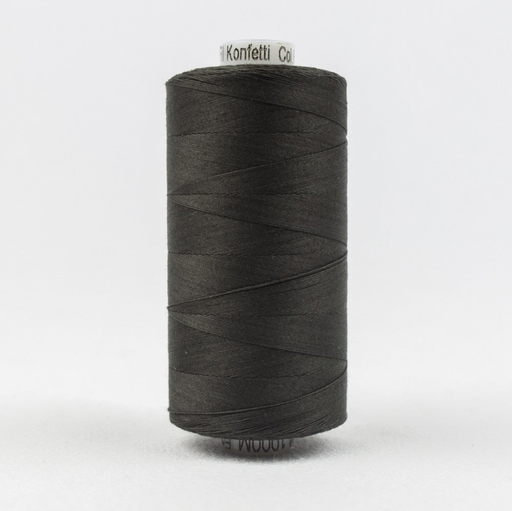 [KT1-201-Soft Black] Konfetti Solid 50wt Cotton Thread 1000m Soft Black