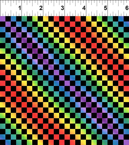 [7PAW-1] PAWsitivity Quilt Rainbow Checkerboard