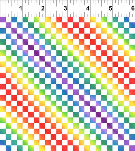 [7PAW-2] PAWsitivity Quilt Rainbow Checkerboard