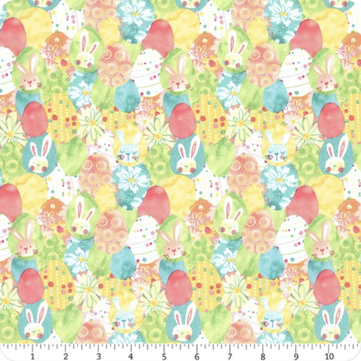 [2463-44 Yellow] Im All Ears Teal Yellow Stacked Easter Eggs