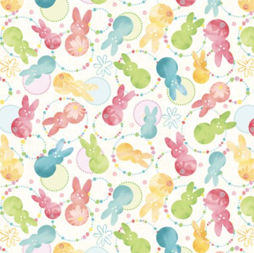 [2466-01 White] Im All Ears White Tossed Bunnies