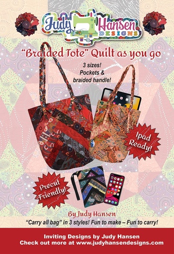 [QSD04] Braided Tote Quilt As You Go in 3 Sizes Pattern