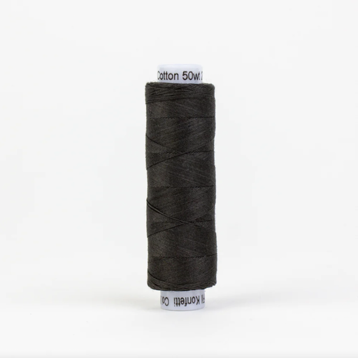 [KTS-201-Soft Black] Konfetti Solid 50wt Cotton Thread 200m Soft Black