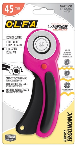 [RTY-2DX-MAG] 45MM Ergonomic Rotary Cutter Magenta