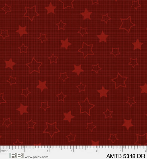 [AMTB 5348 DR] America the Beautiful Cross Hatched Star Red