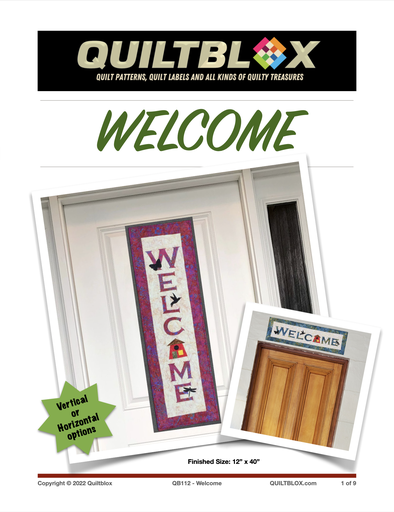 [QB112] Welcome – Pattern by Quiltblox