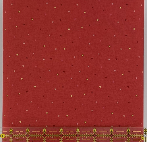 [A798.2] Tiny Hearts on Red (with Gold Metallic)