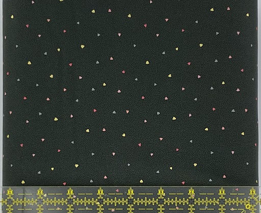 [A798.3] Tiny Hearts on Charcoal Grey (with Gold Metallic)