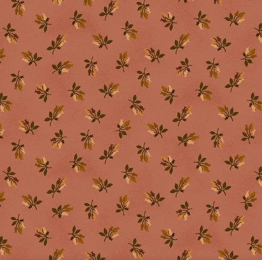 [206-22] Chocolate Covered Cherries Sprigged Blooms Pink