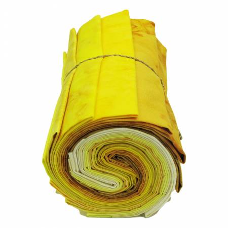 [1895FQ-9] Fat Quarter Bundle, 1895's Batiks - Yellow Colorway, 12pcs/bundle