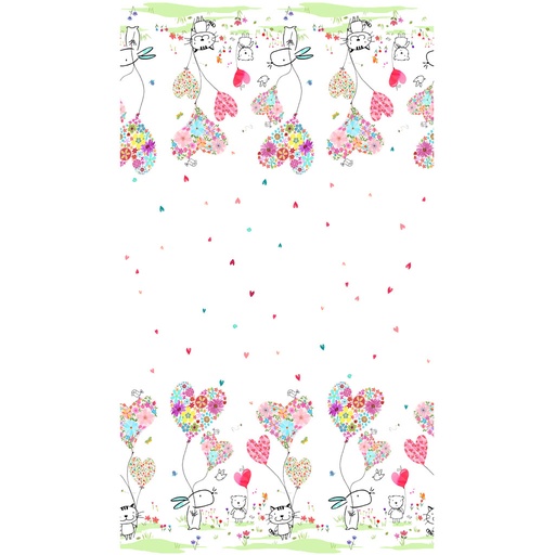 [Y4288-1 White] Love is in the Air Digital Double Border White