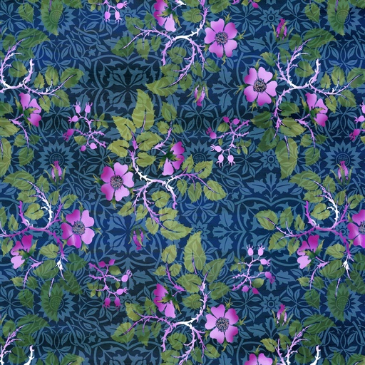 [24-4SEW 1] Counterpoint II Floral Vine Blue